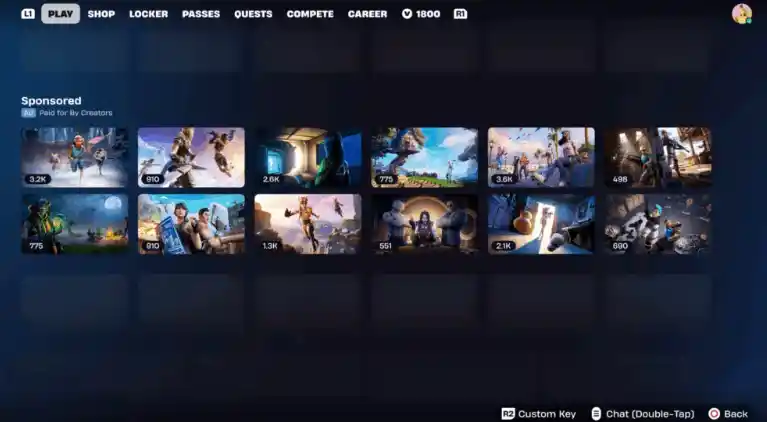 Fortnite Sponsored Row